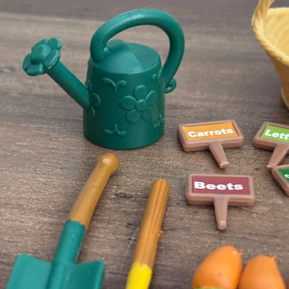 Lil Woodzeez GARDEN SET Farmer Miniature Toy Dollhouse Food Vegetables SET 27 pc